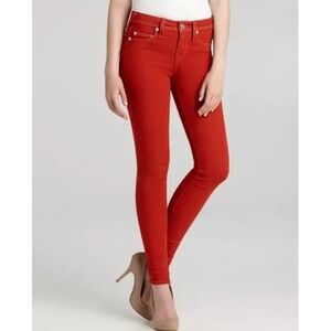 True Religion Red Jeans with Stitched Details Women's Size 29